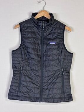 Patagonia Nano Puff Vest Women M Black Quilted Lightweight Insulated
